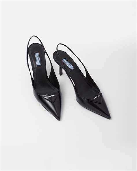 prada studded fringed leather slingback pumps|prada slingback pointed toe pumps.